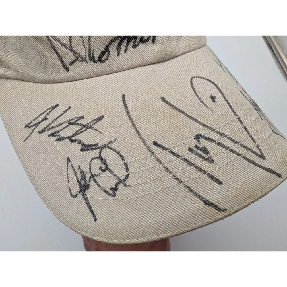 Ahead Vintage BMW Championship Golf Hat Tan Signed Autographed Adjustable Cap